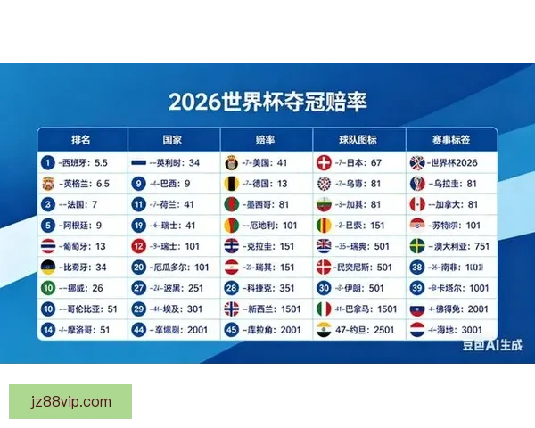 2026世界杯最新赔率走势解析及热门球队胜算变化趋势